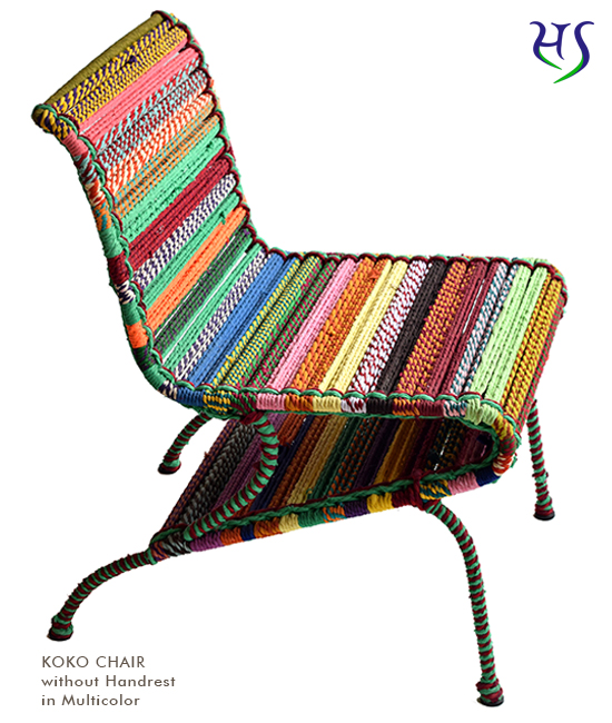 Koko Chair without Handrest in multicolor Katran collection by Sahil & Sarthak